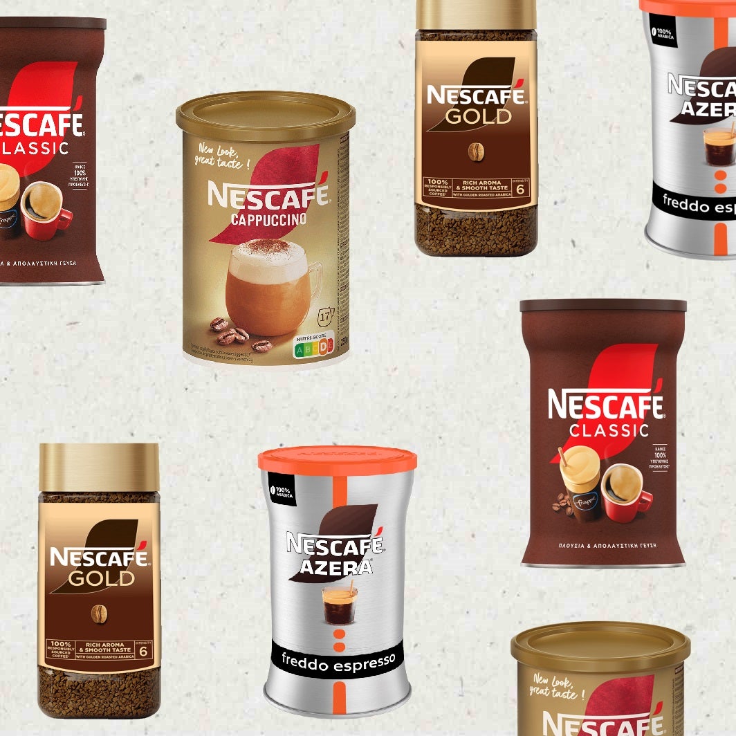 Φόντο με συσκευασίες Nescafé
