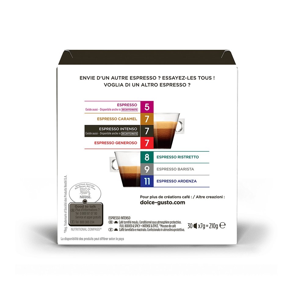 Pakiranje NESCAFÉ Dolce Gusto Espresso Intenso kapsula za kavu - stražnja strana