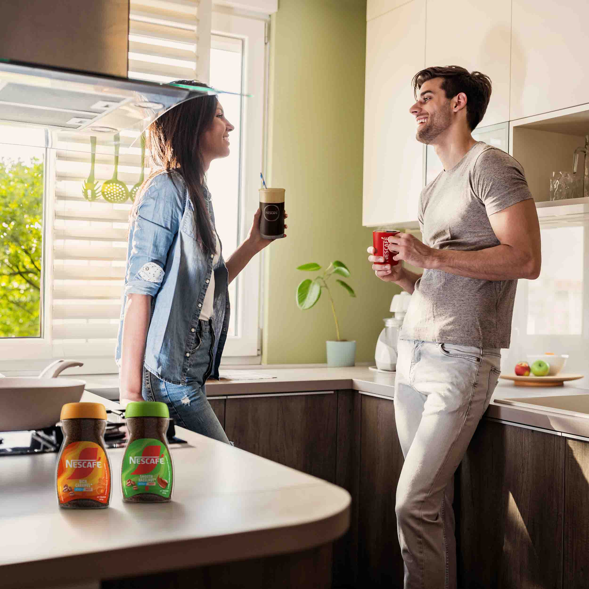 man and woman having a coffee