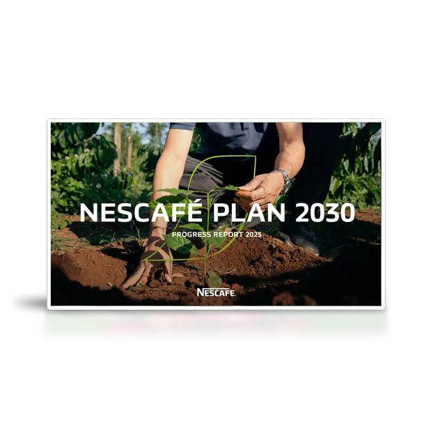 A NESCAFÉ® Plan 2030-at szimbolizáló kávécseresznyék