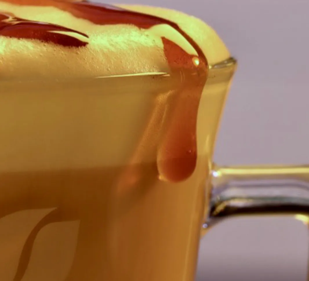 coffee with caramel syrup