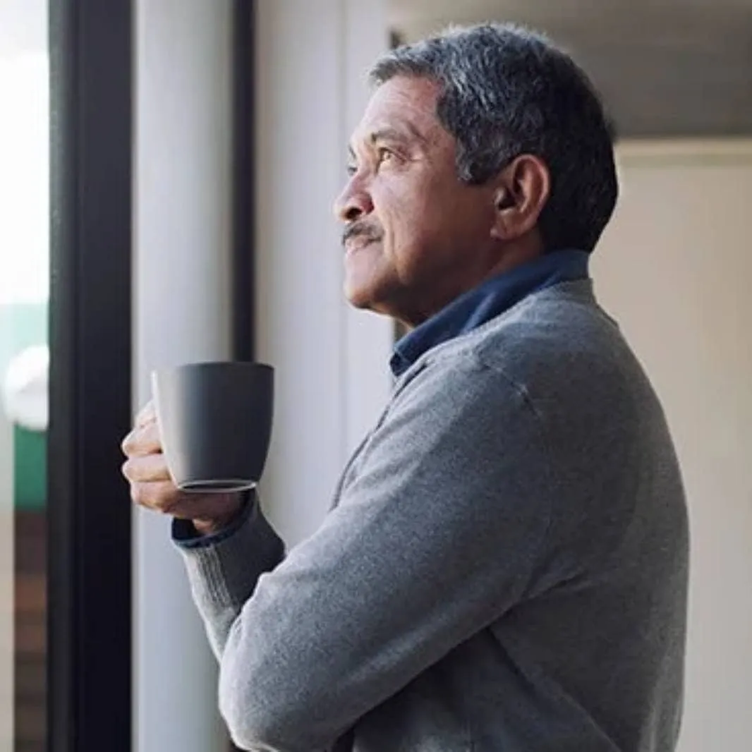 man with coffee