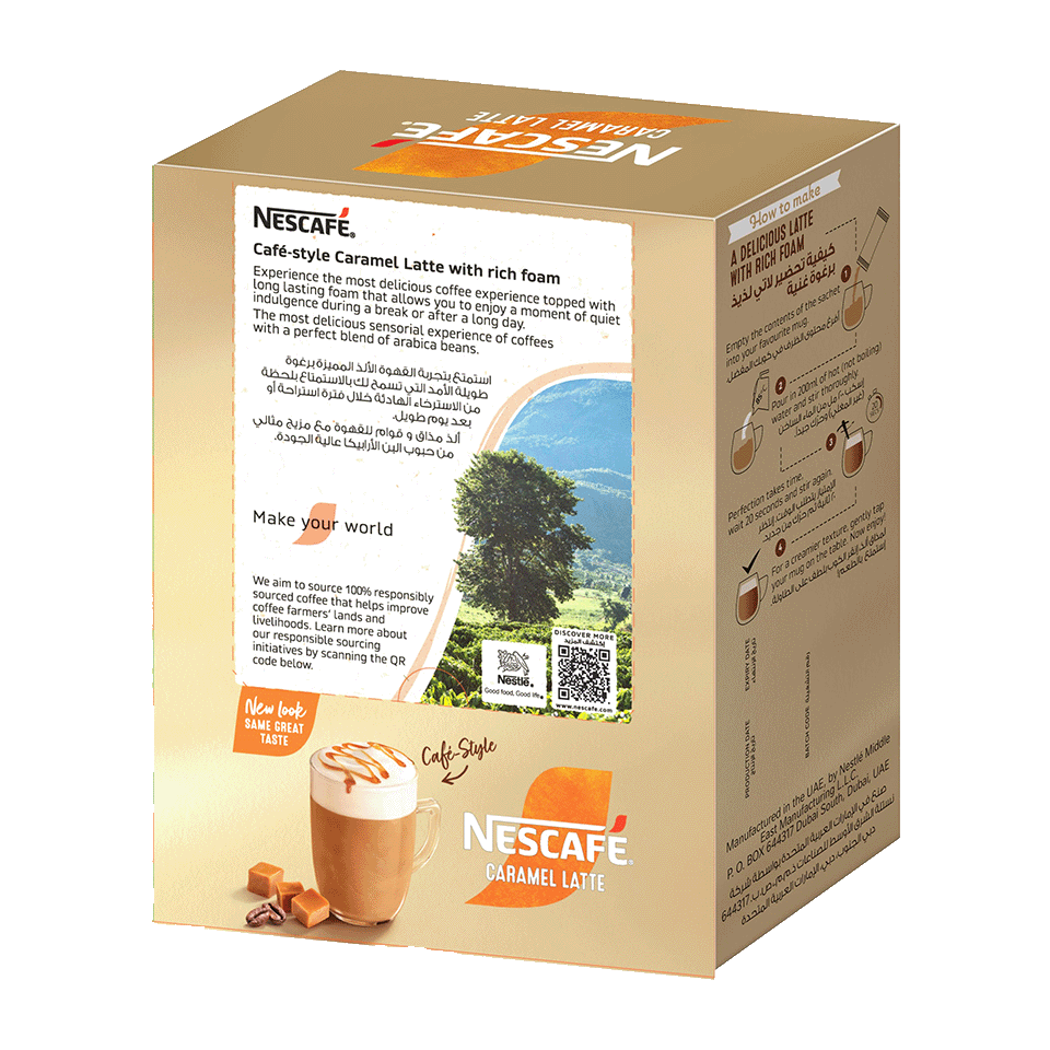 Nescafe Gold caramel latte coffee