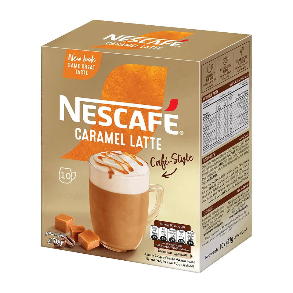 Nescafe Gold caramel latte coffee