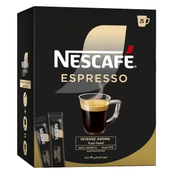 Nescafe Espresso sticks packaging for 25 portions