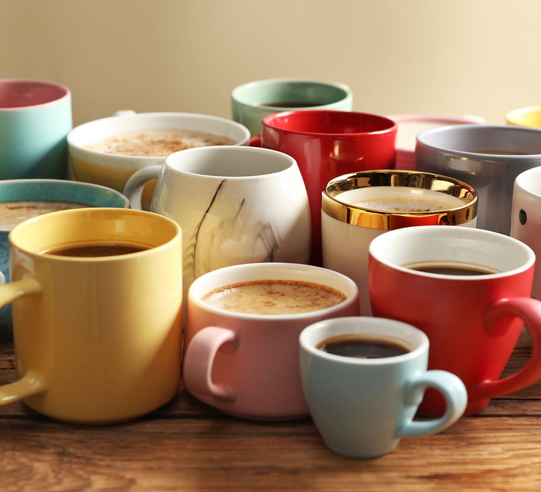 coffee cup mug and glass size