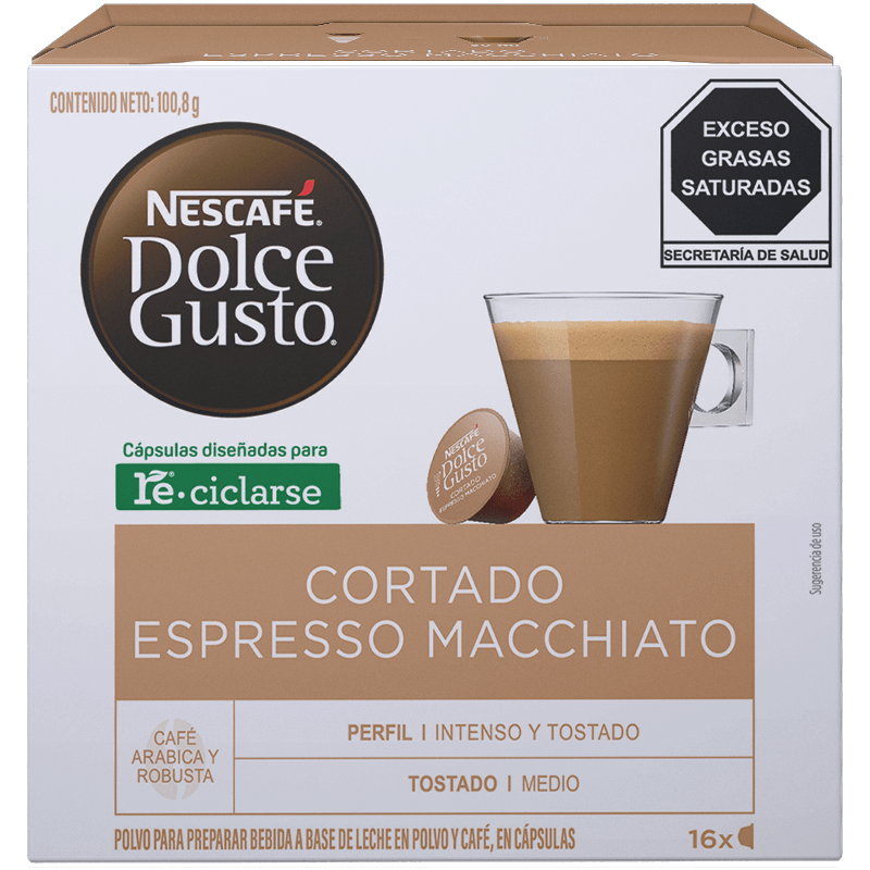 Cápsulas Cortado Espresso Macchiato Nescafé Dolce Gusto