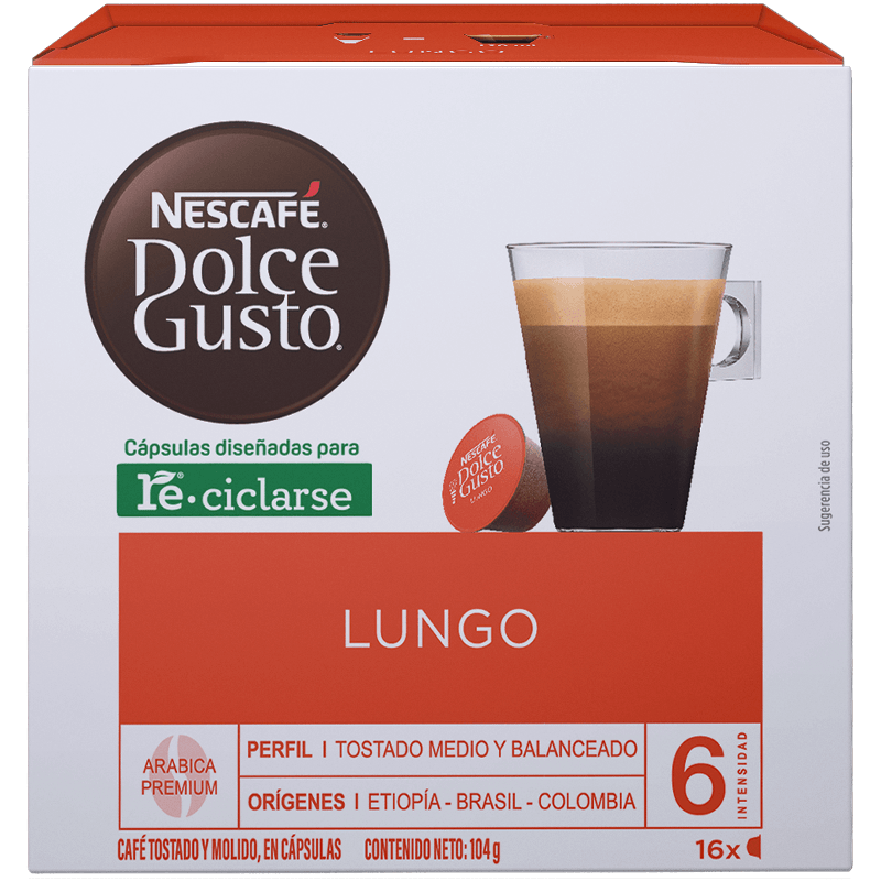Cápsulas Lungo Nescafé Dolce Gusto