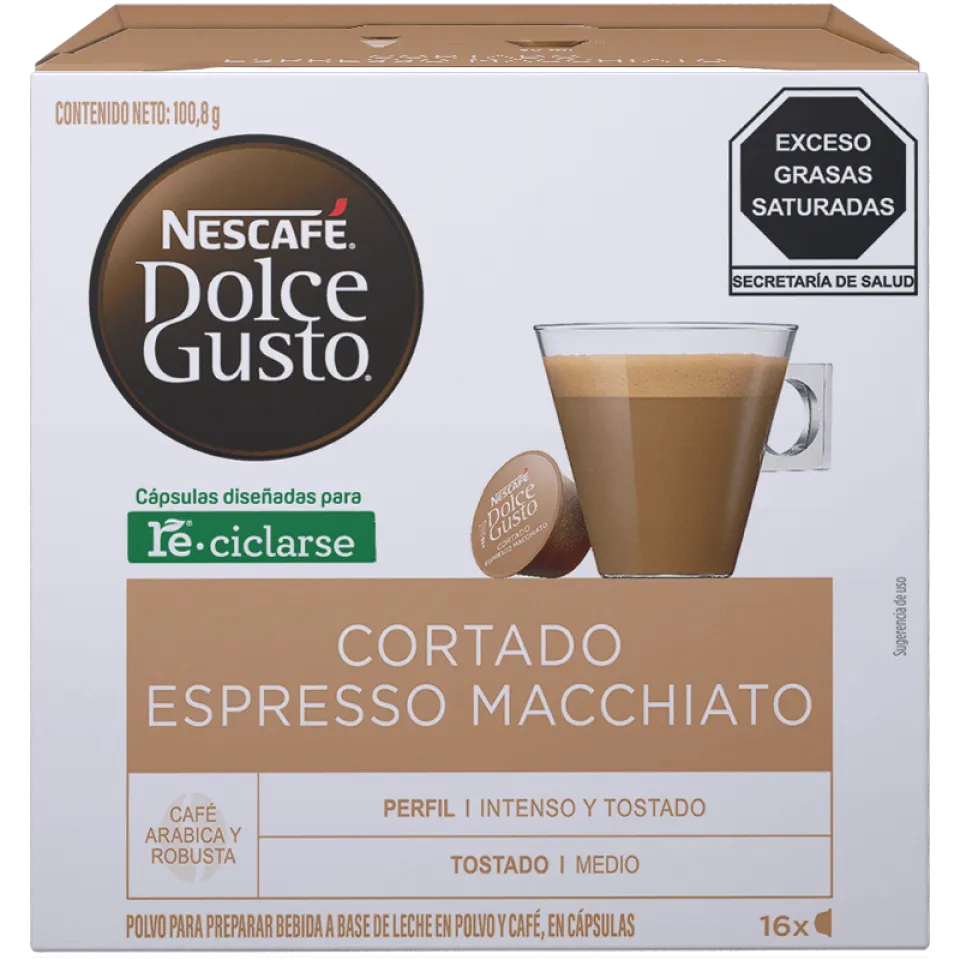 Cápsulas Cortado Espresso Macchiato Nescafé Dolce Gusto