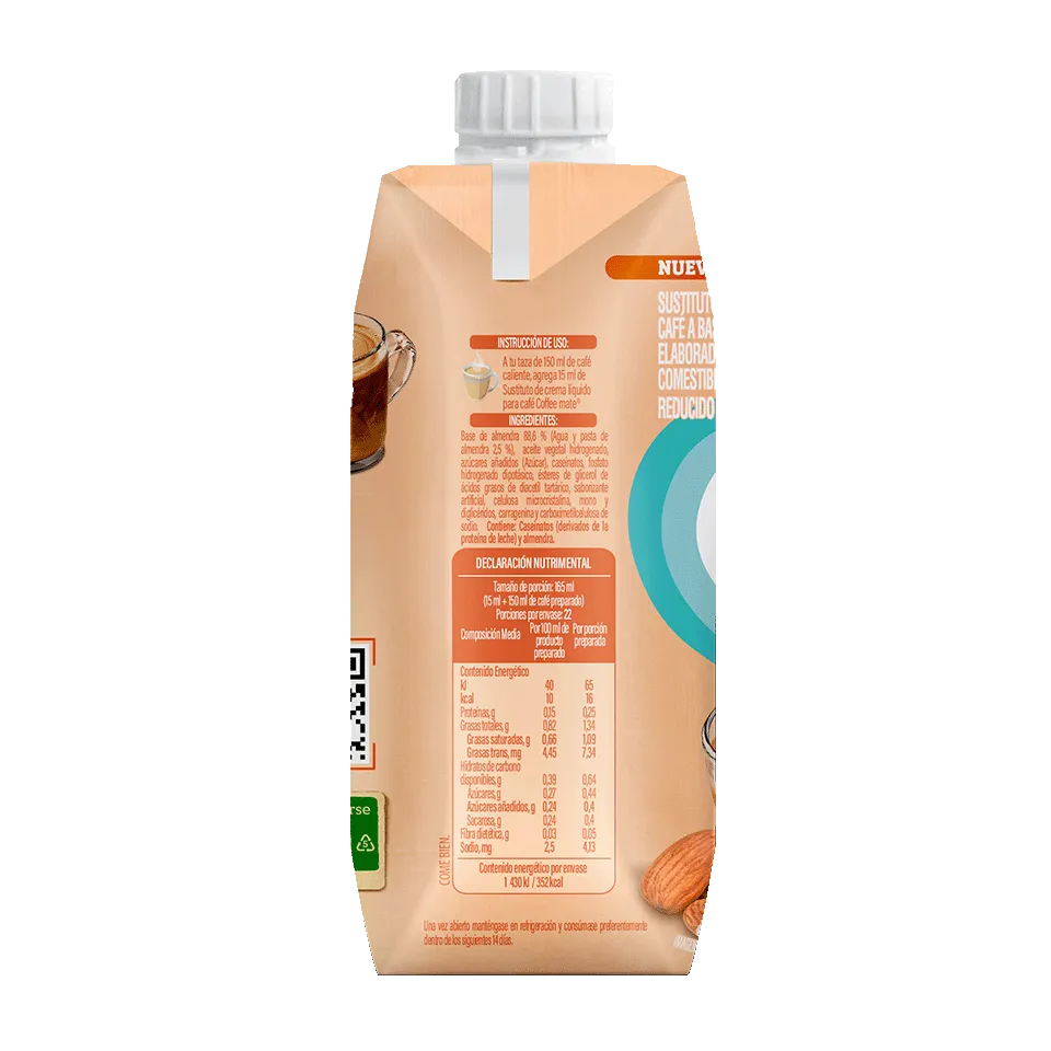 NESTLÉ® COFFEE MATE® Líquido hecho a base de almendra