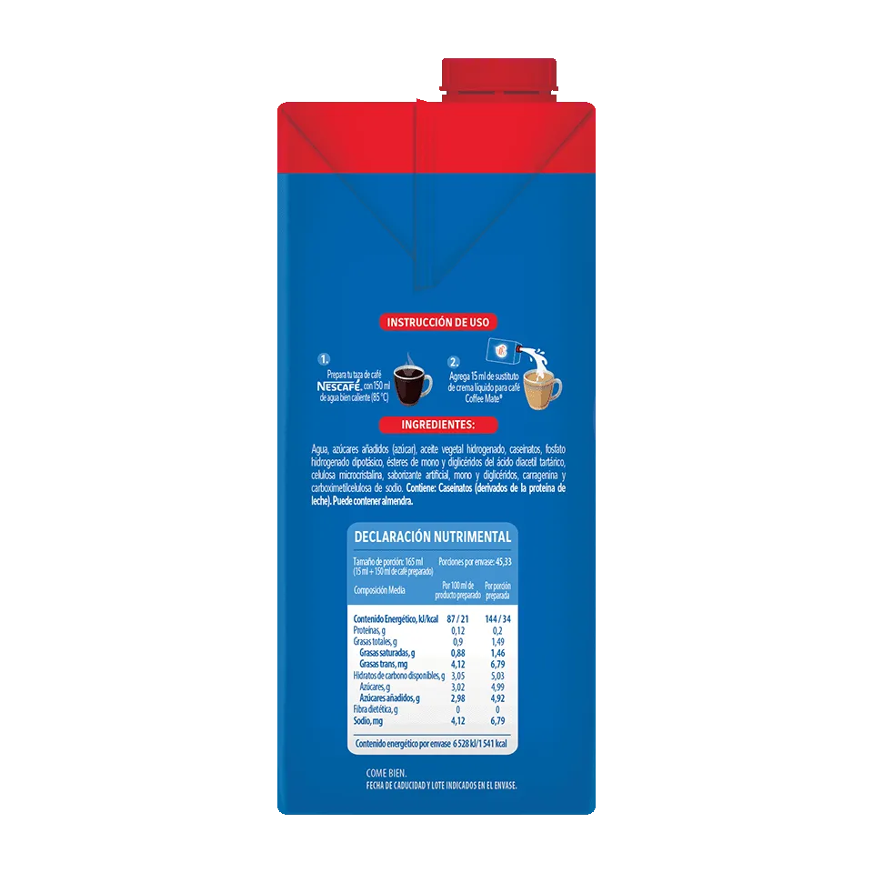 Imagen de producto Coffee mate líquido Vainilla