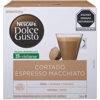 Cápsulas Cortado Espresso Macchiato Nescafé Dolce Gusto
