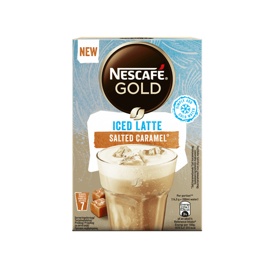 Nescafe Gold iced salted caramel latte-kaffe