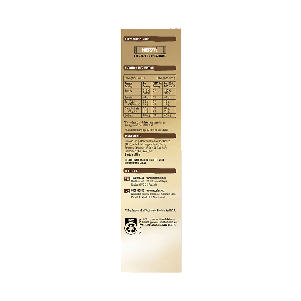 NESCAFÉ® Decaf Cappuccino sachets