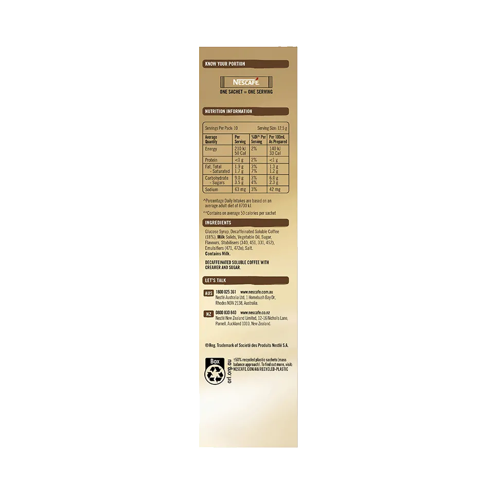NESCAFÉ® Decaf Cappuccino sachets