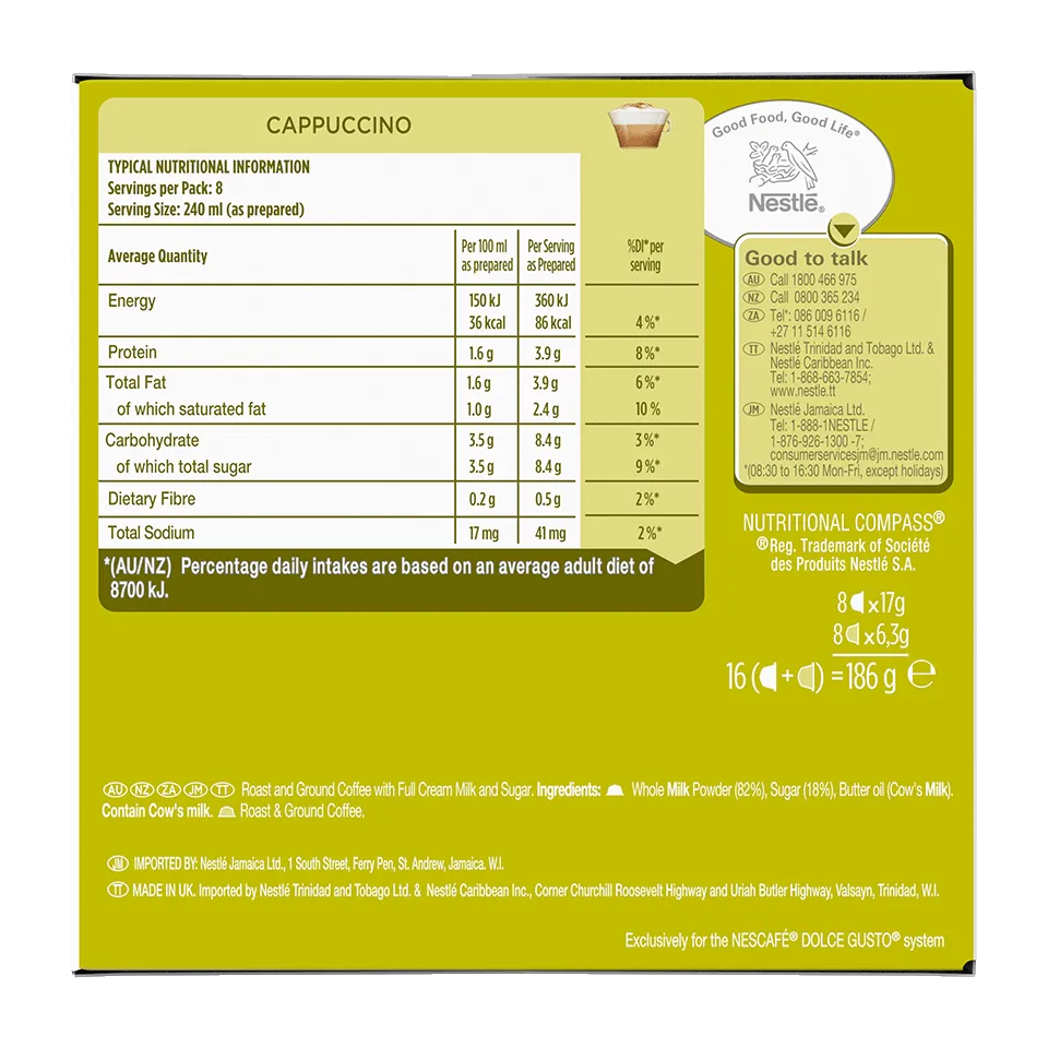 Dolce Gusto Cappuccino pods