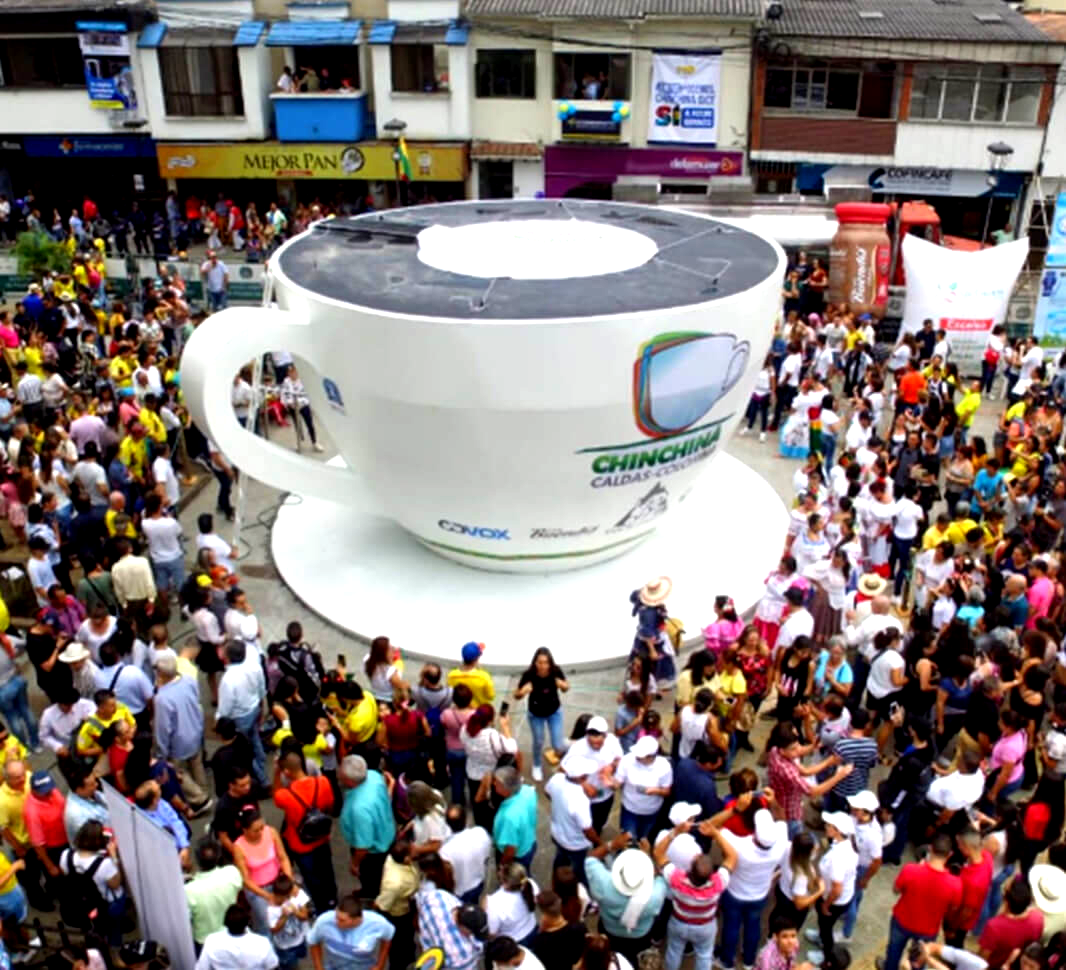 The largest cup of coffee in the world was over 26,000 litres
