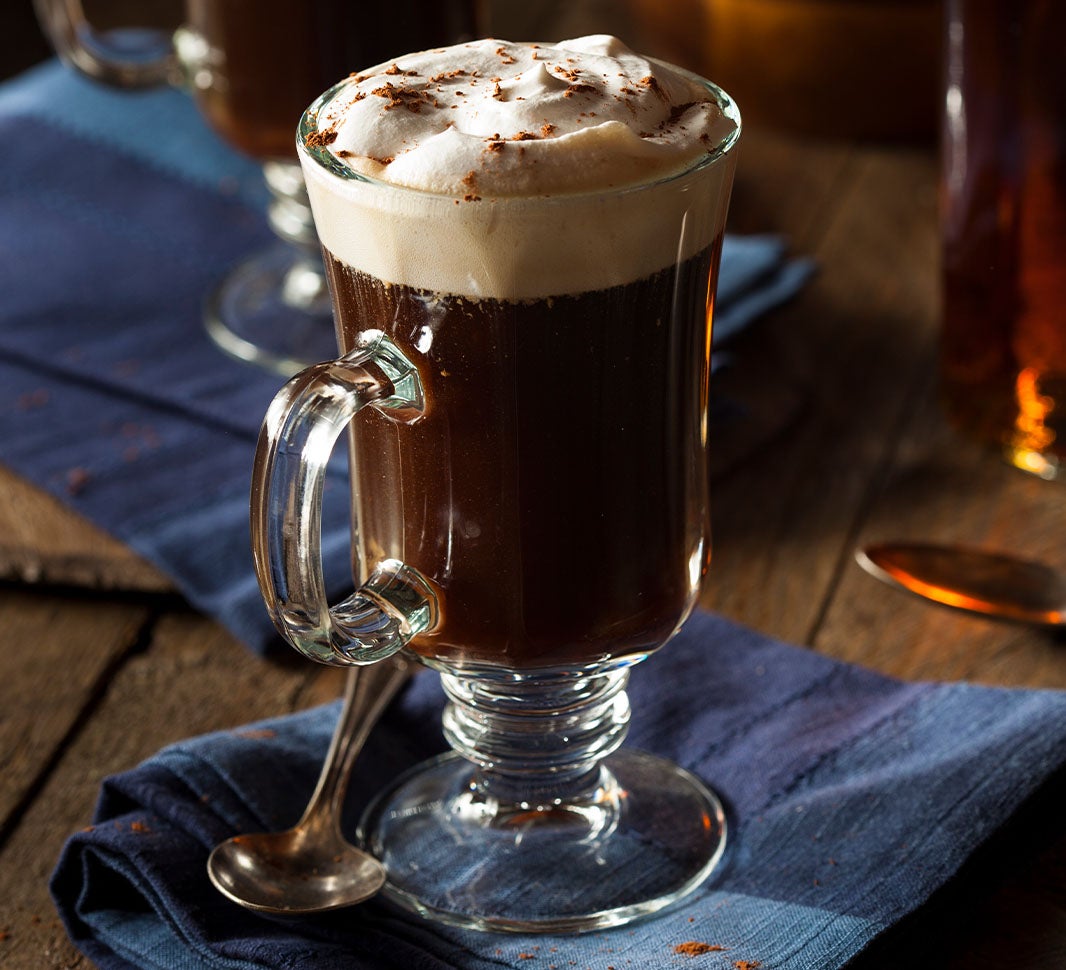 the Irish coffee glass