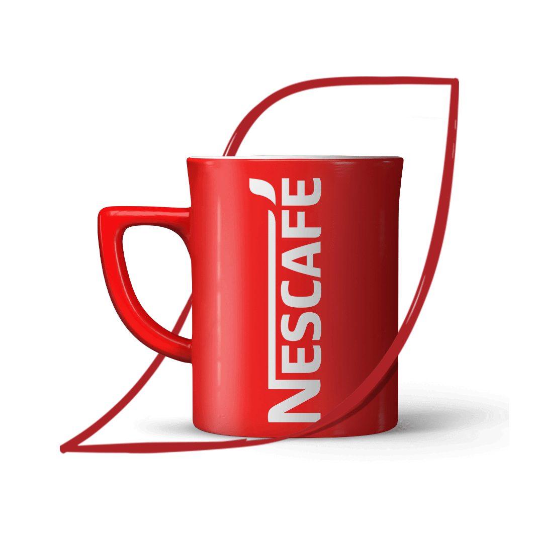 czerwony kubek nescafe 