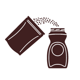 Encher o frasco de café com o formato refill