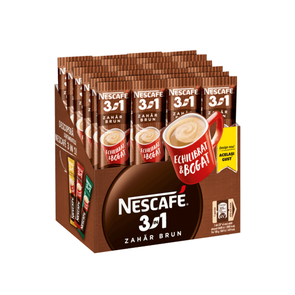 Cafea NESCAFÉ 3 in 1 Zahar Brun