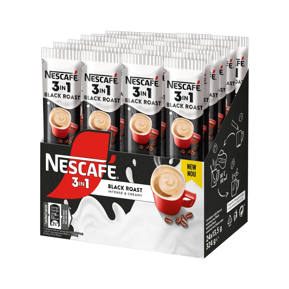 Nescafé 3-in-1 black roast coffee