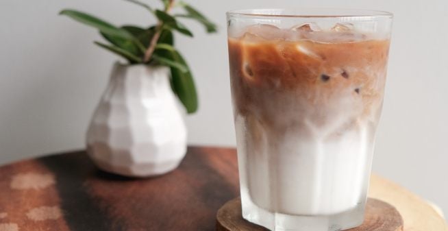 Glass of Cold Brew Coffee With Milk