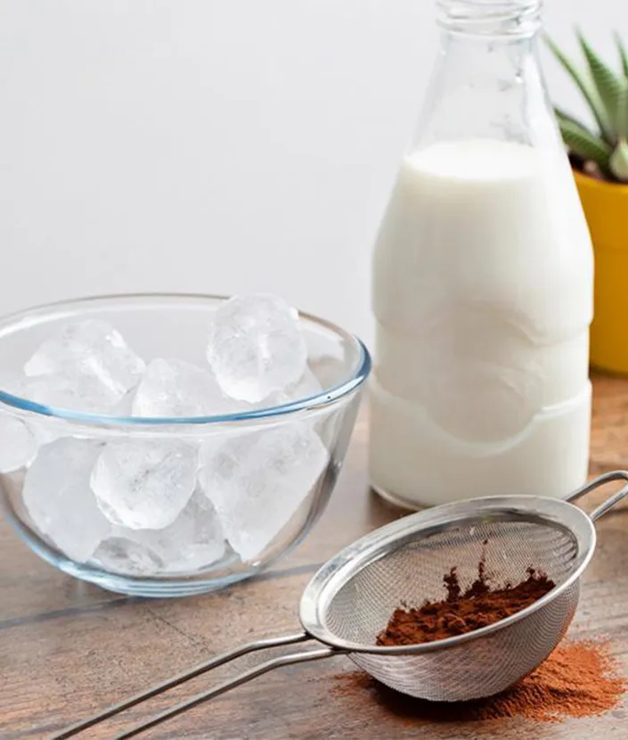 cappuccino milkshake ingredients on table