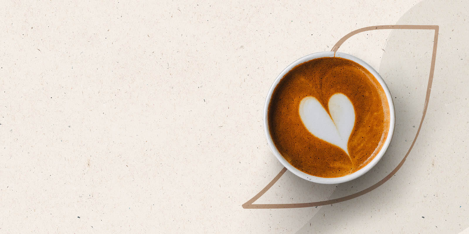 Coffee mug with a latte art heart