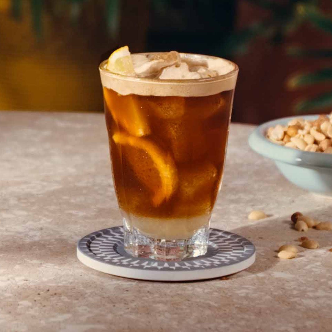 Glass of mazagran iced coffee