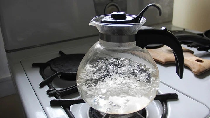 Kettle boiling water on a hob