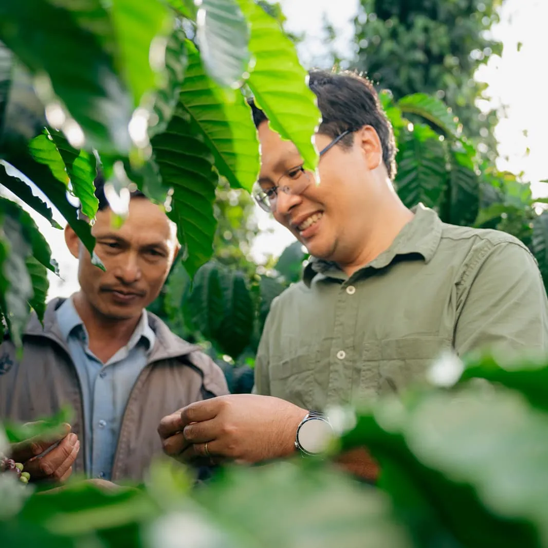 Coffee farmer adapting regenerative agriculture to local conditions