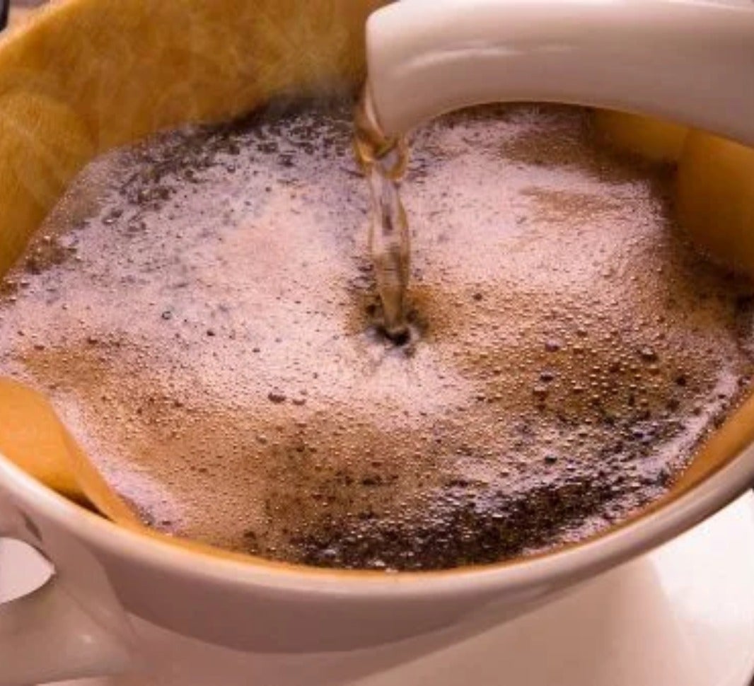 Water Poured Into Coffee Drip