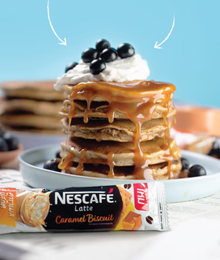 NESCAFE Latte Pancake Caramel Coffee