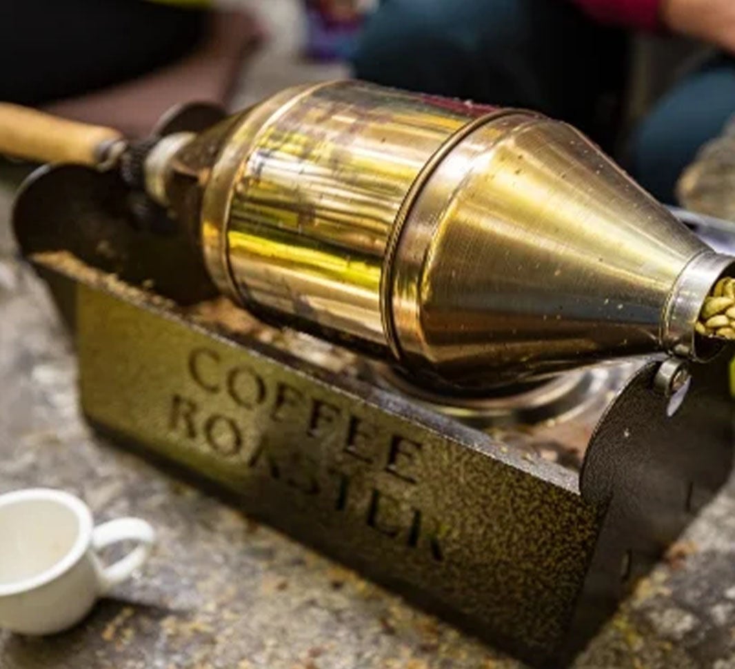 เครื่องคั่วกาแฟทรงกระบอก ของโรงคั่วกาแฟ