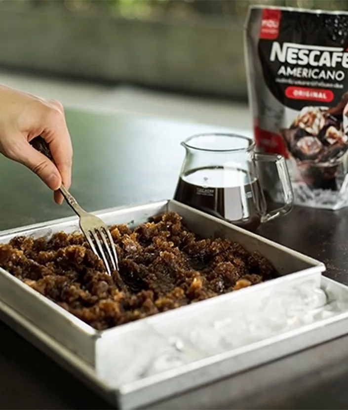 เกล็ดน้ำแข็งกาแฟ กรานิต้าอเมริกาโน่เย็น (Nescafe Americano Granita)