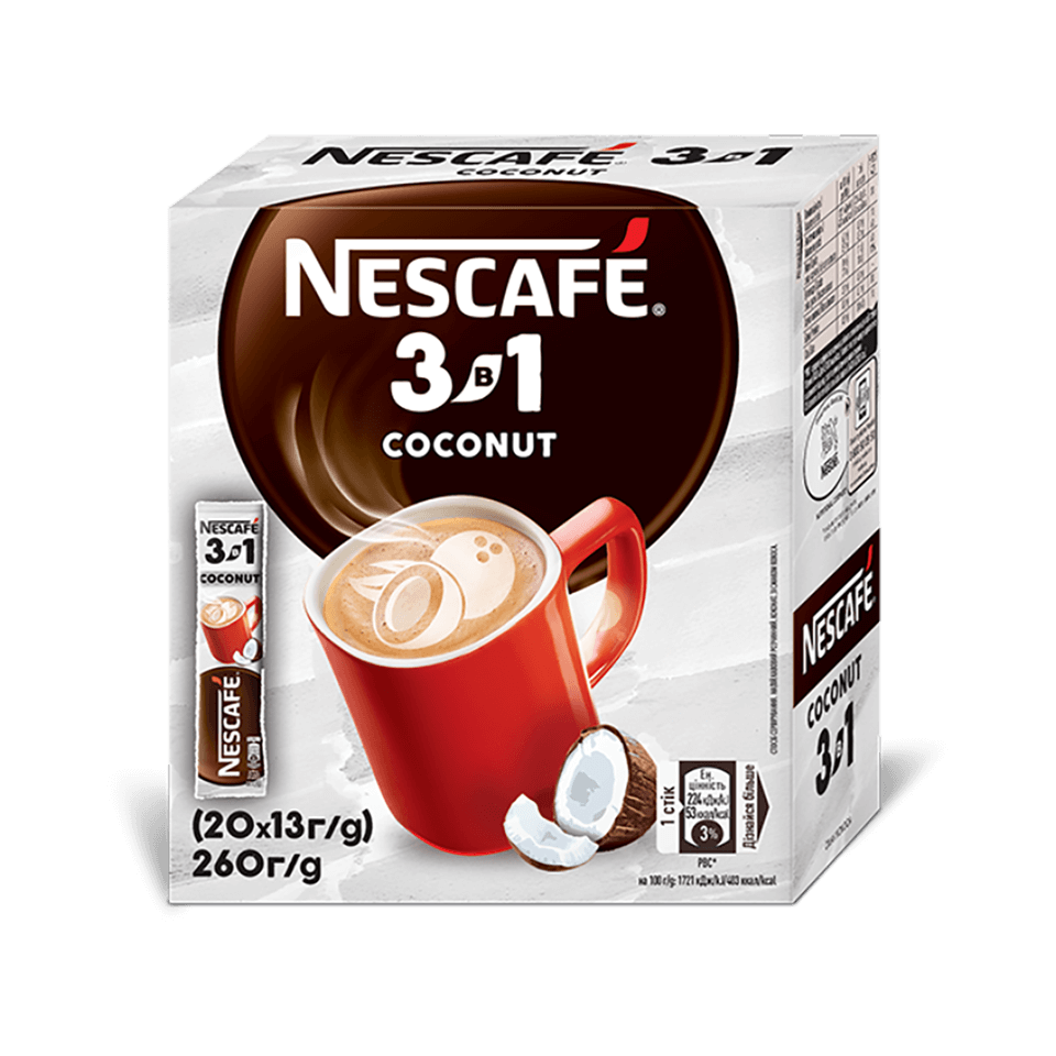 NESCAFÉ® 3в1 Коконат (Coconut) зі смаком кокоса