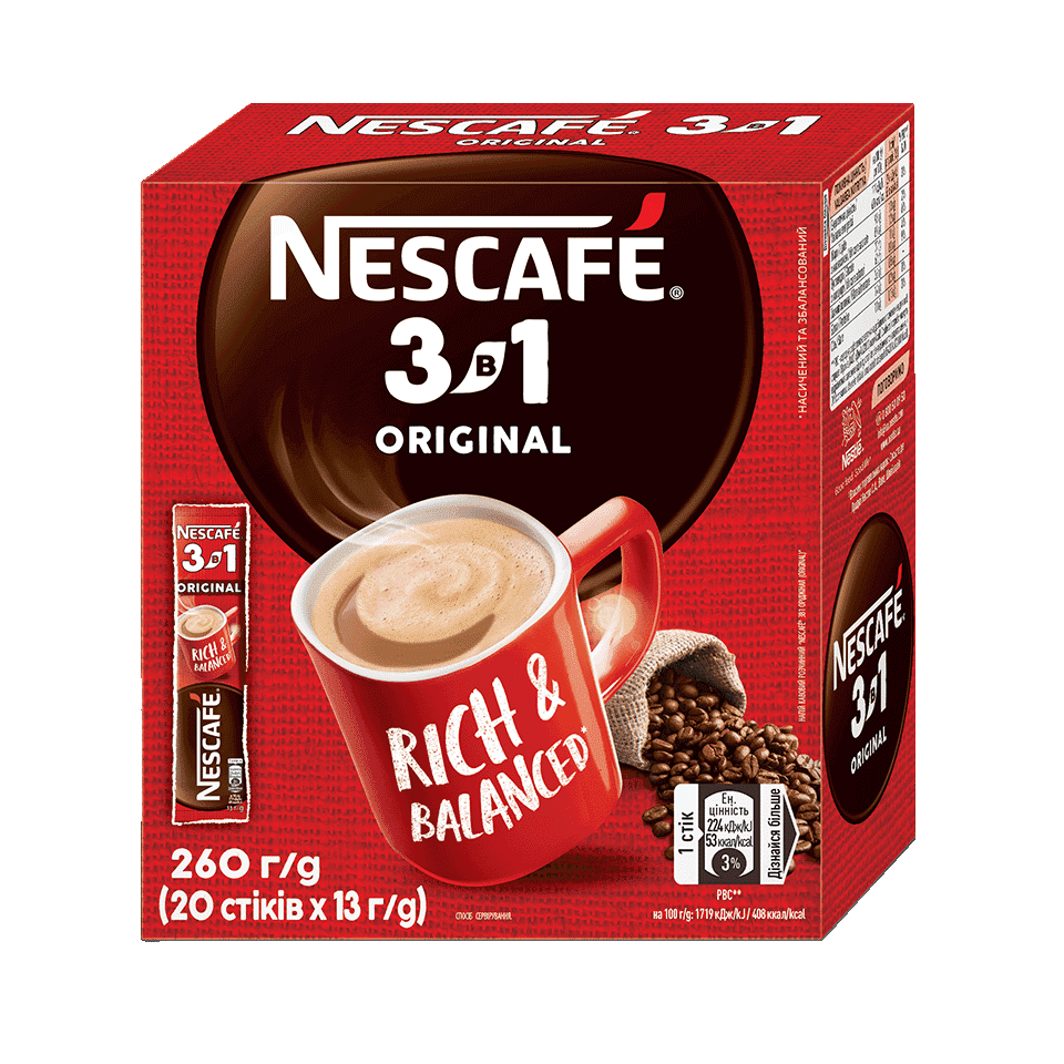 Кавовий напій Nescafé® 3в1 Original у стіках | Nescafé® UA