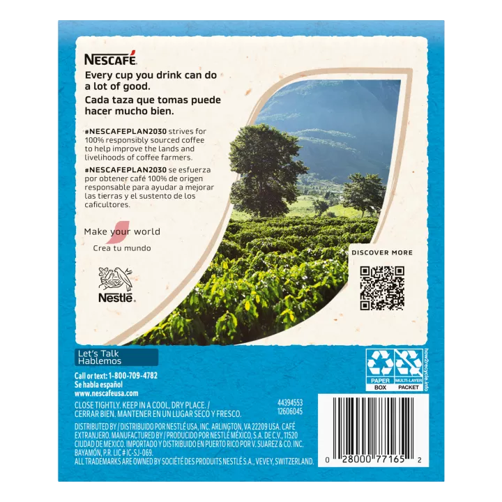 Front Left view of NESCAFE Instant Ice Roast Coffee 8x9g product.