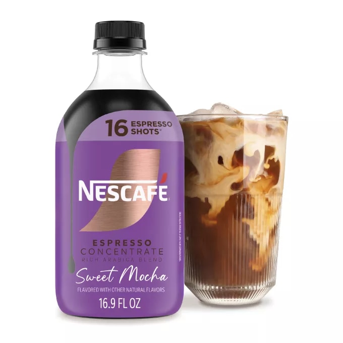 Front Center view of NESCAFE Espresso Concentrate Mocha Flvr Coffee 500ml Bottle 16.9 FL OZ (1.09 pt/500mL) product.