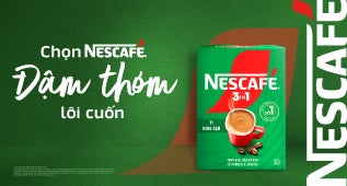 NESCAFÉ 3in1 Vị Rang Đậm. Chọn NESCAFÉ. Đậm thơm lôi cuốn