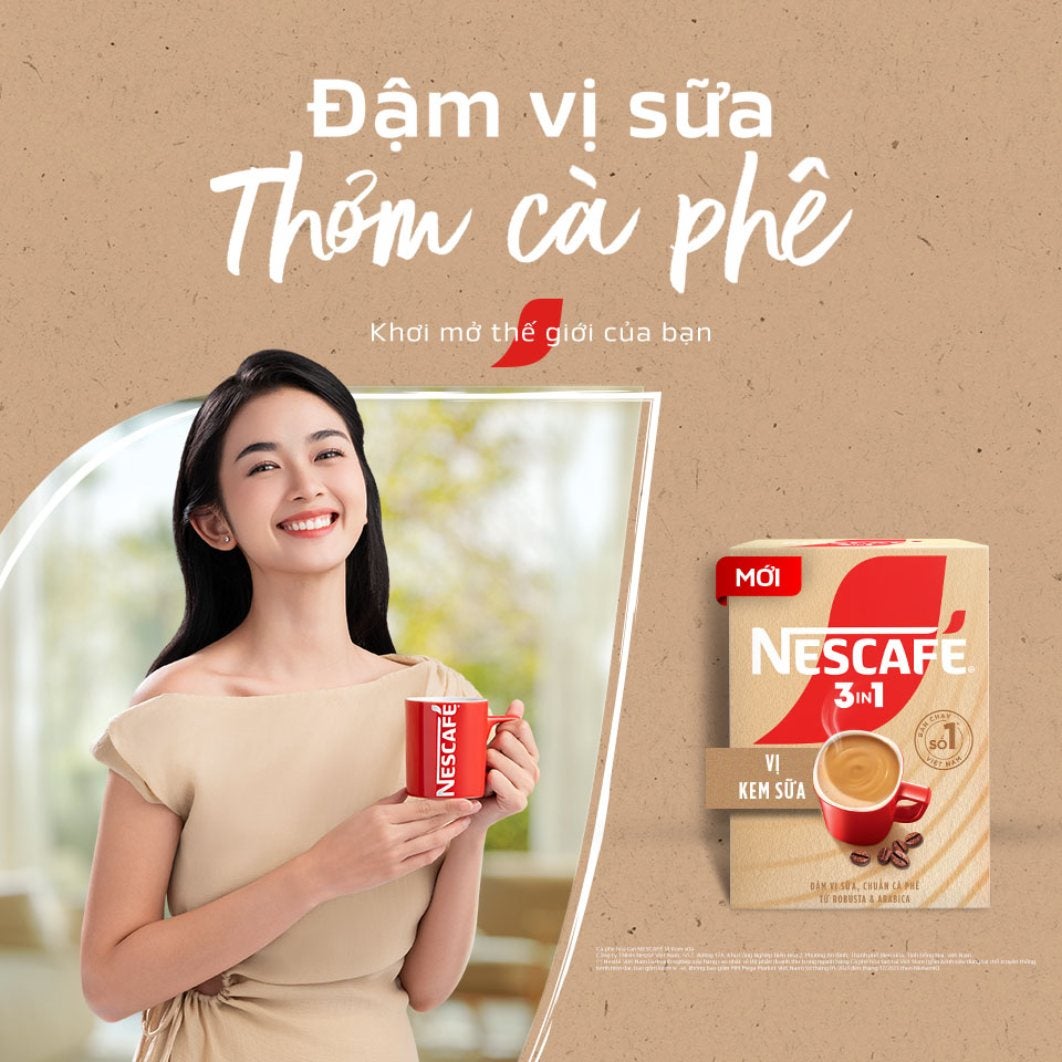 NESCAFÉ 3in1 Vị Kem Sữa - Đậm vị sữa, thơm cà phê​