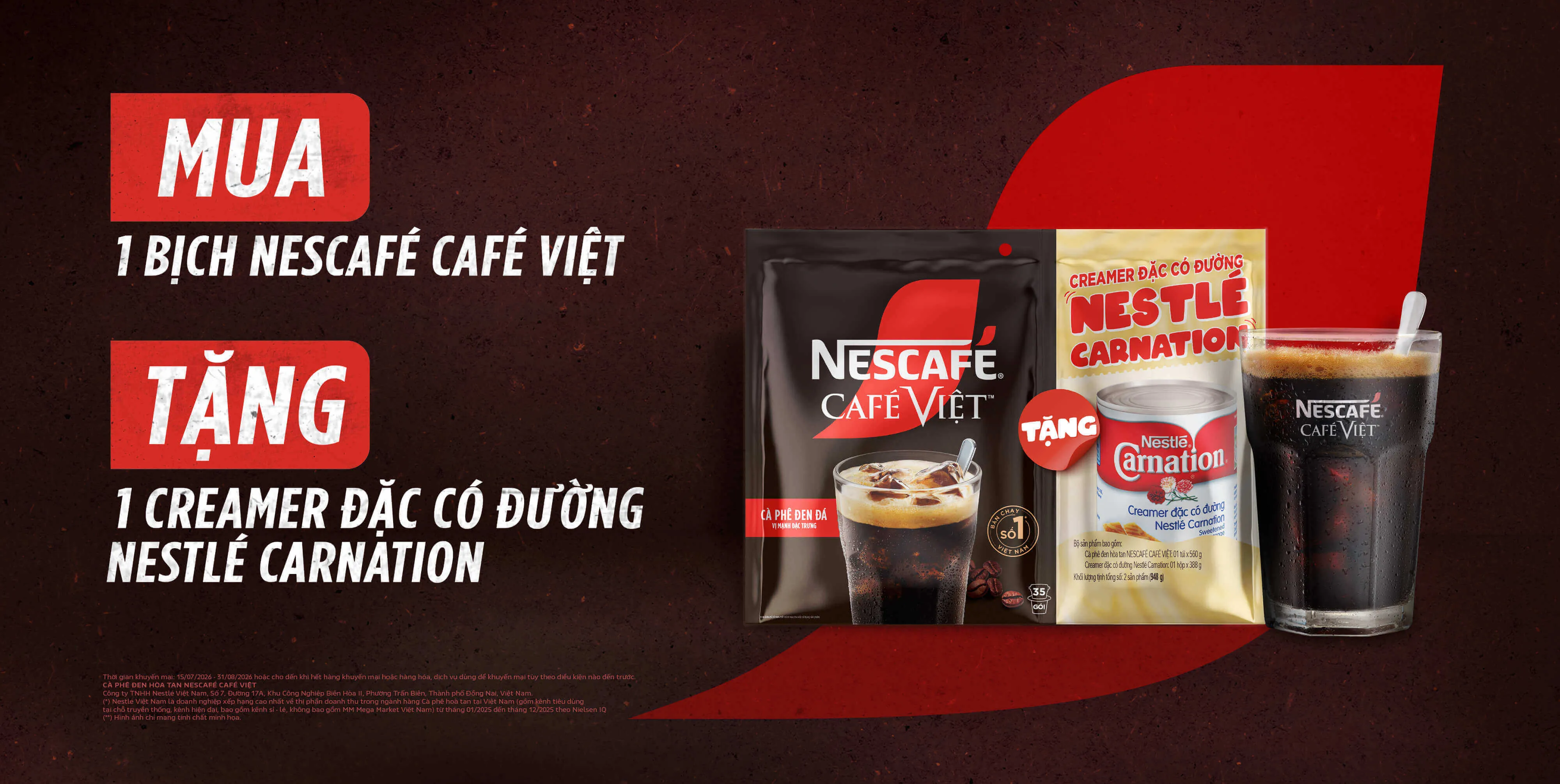 MUA 1 BỊCH NESCAFÉ CAFÉ VIỆT TĂNG 1 CREAMER ĐẶC