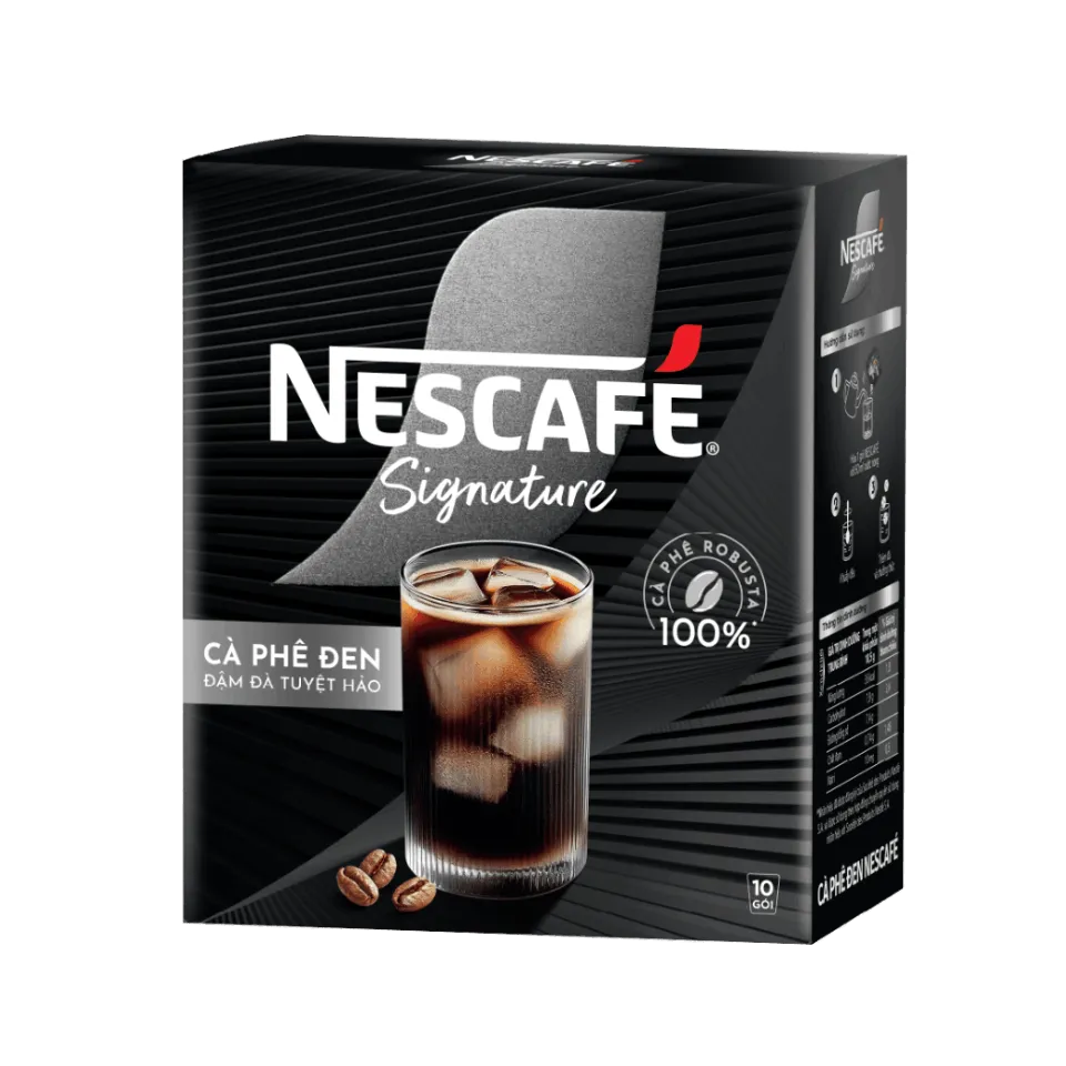 Hộp cà phê đen NESCAFÉ Signature, mặt trước góc phải​